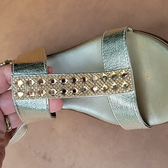 Ladies Size 8.5 Italian Shoemakers wedge sandel shoes - Picture 10 of 12